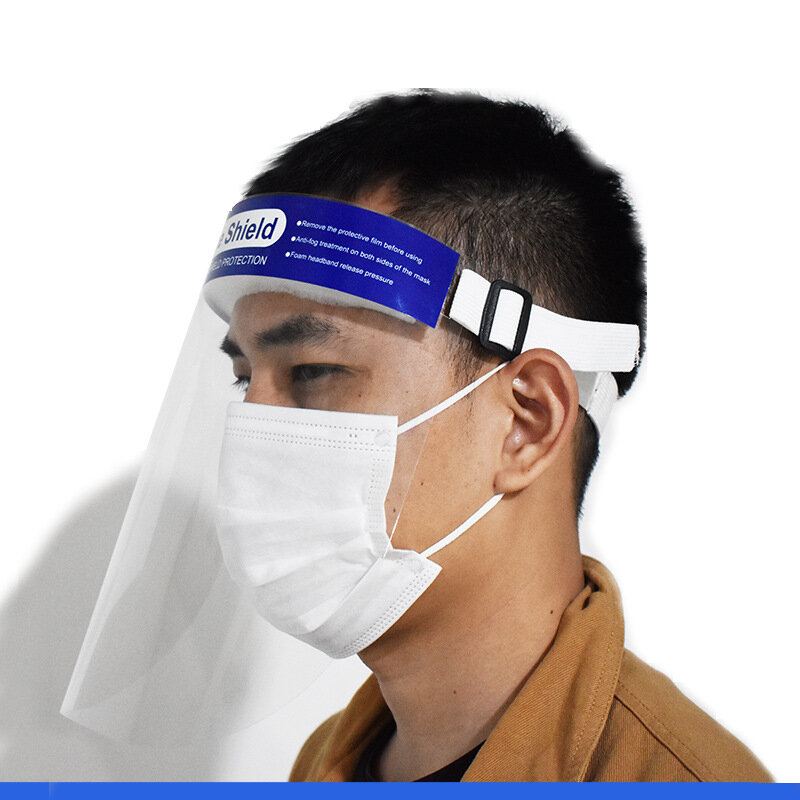 10ks Transparentní Nastavitelný Celoobličejový Štít Plastová Ochranná Maska Proti Mlžení Plivání