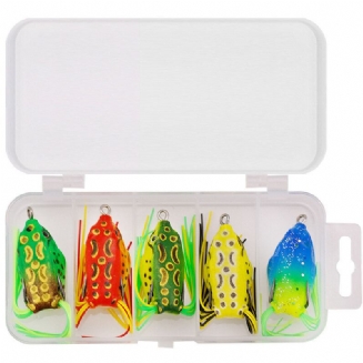 5/15 Ks Frog Fishing Lure Měkké Umělé 3d Oči Silikonové Rybářské Návnady S Úložným Boxem