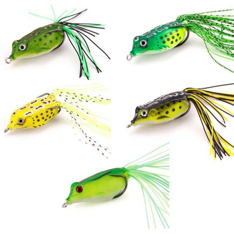 5/15 Ks Frog Fishing Lure Měkké Umělé 3d Oči Silikonové Rybářské Návnady S Úložným Boxem