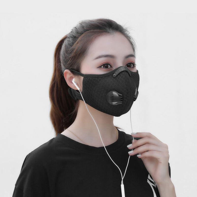 Aolikes 4-filtrová Prodyšná Prachotěsná Obličejová Maska S Ventily Anti-fog Cyklistická Venkovní Sportovní Ochranná