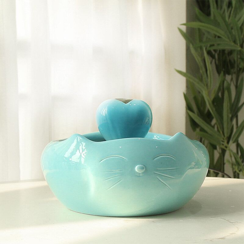 Design Cat Ear 2500 Ml Porcelánový Automatický Cirkulační Dávkovač Vody Miska Na Vodu Roztomilá Fontána Nápoje Pro Domácí Mazlíčky S Pumpičkou Pro Snížení Hluku