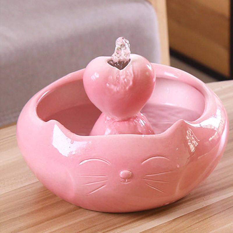 Design Cat Ear 2500 Ml Porcelánový Automatický Cirkulační Dávkovač Vody Miska Na Vodu Roztomilá Fontána Nápoje Pro Domácí Mazlíčky S Pumpičkou Pro Snížení Hluku