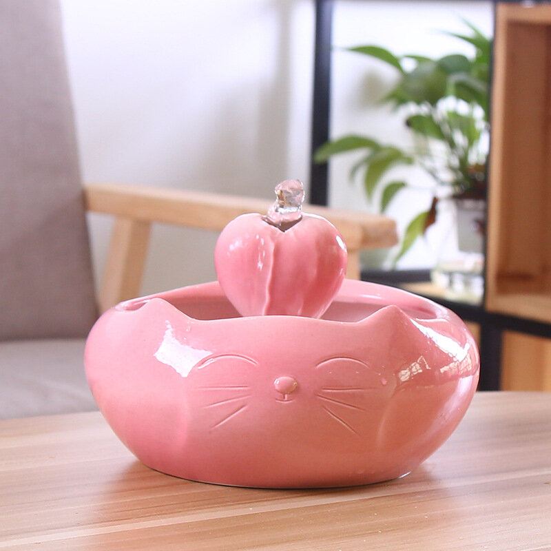 Design Cat Ear 2500 Ml Porcelánový Automatický Cirkulační Dávkovač Vody Miska Na Vodu Roztomilá Fontána Nápoje Pro Domácí Mazlíčky S Pumpičkou Pro Snížení Hluku