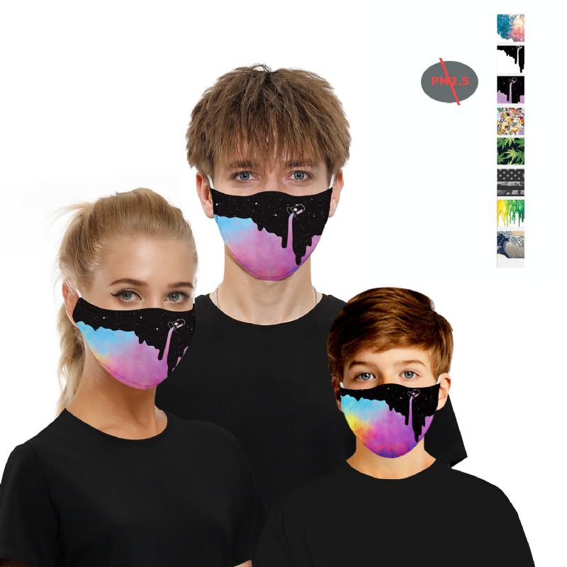 Ink/digital Series-double Chip Anti Pm2.5 Prachotěsná Obličejová Maska Prodyšná Ochranná Větruodolná Pro Outdoorové Sporty Cyklistika Horolezectví