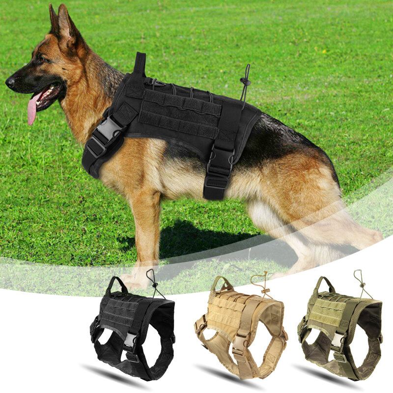 Lovecký Pes Vojenská Maskovací Taktická Vesta Oblečení Pro Psy Outdoorový Výcvik Molle Postroj Pro Psa