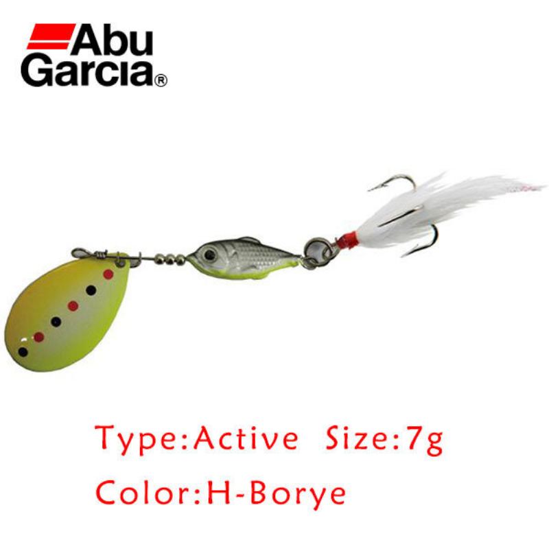 Originální Abu Garcia H-borye 7g 12g Lžíce Fishing Lure Spinner Návnada S Trojháčkem A Peřím