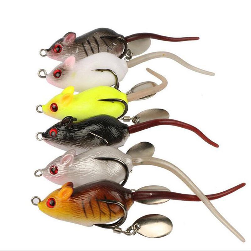 Y118 5cm 10.5g 3d Eyes Soft Mouse Návnada Zvonky Sound Fishing Lure Žába Silikonová Umělá