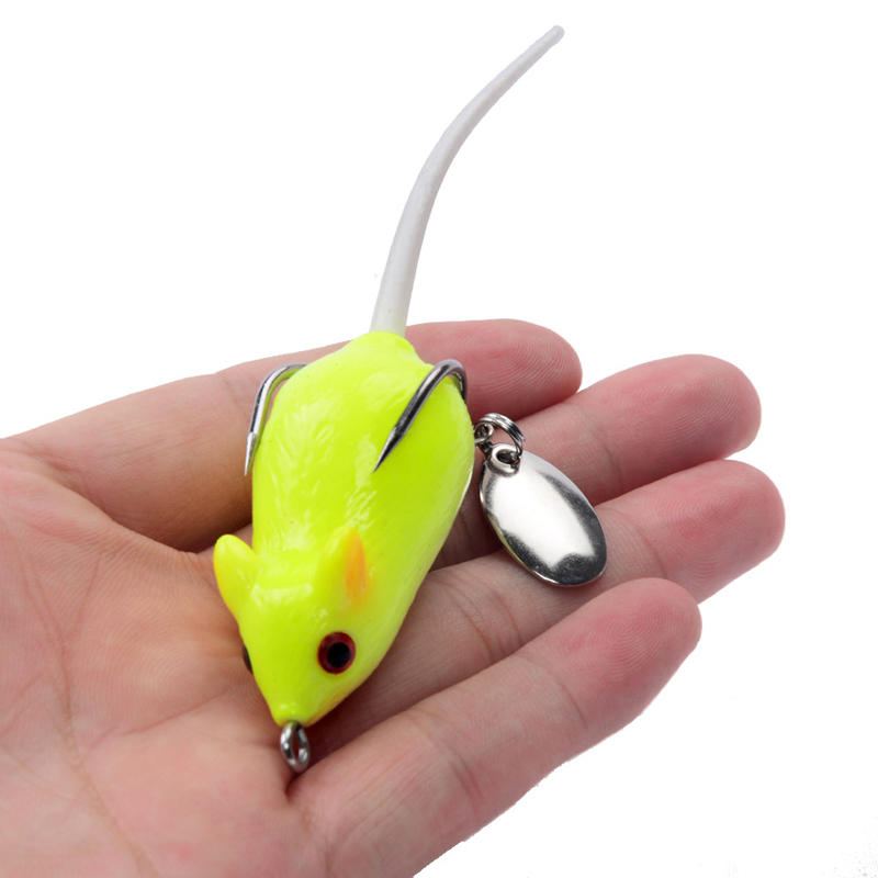 Y118 5cm 10.5g 3d Eyes Soft Mouse Návnada Zvonky Sound Fishing Lure Žába Silikonová Umělá