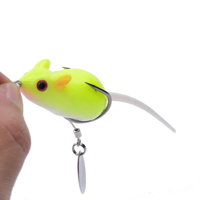 Y118 5cm 10.5g 3d Eyes Soft Mouse Návnada Zvonky Sound Fishing Lure Žába Silikonová Umělá