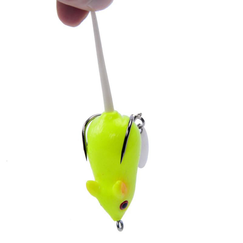 Y118 5cm 10.5g 3d Eyes Soft Mouse Návnada Zvonky Sound Fishing Lure Žába Silikonová Umělá