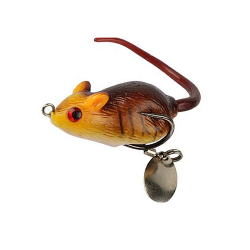 Y118 5cm 10.5g 3d Eyes Soft Mouse Návnada Zvonky Sound Fishing Lure Žába Silikonová Umělá