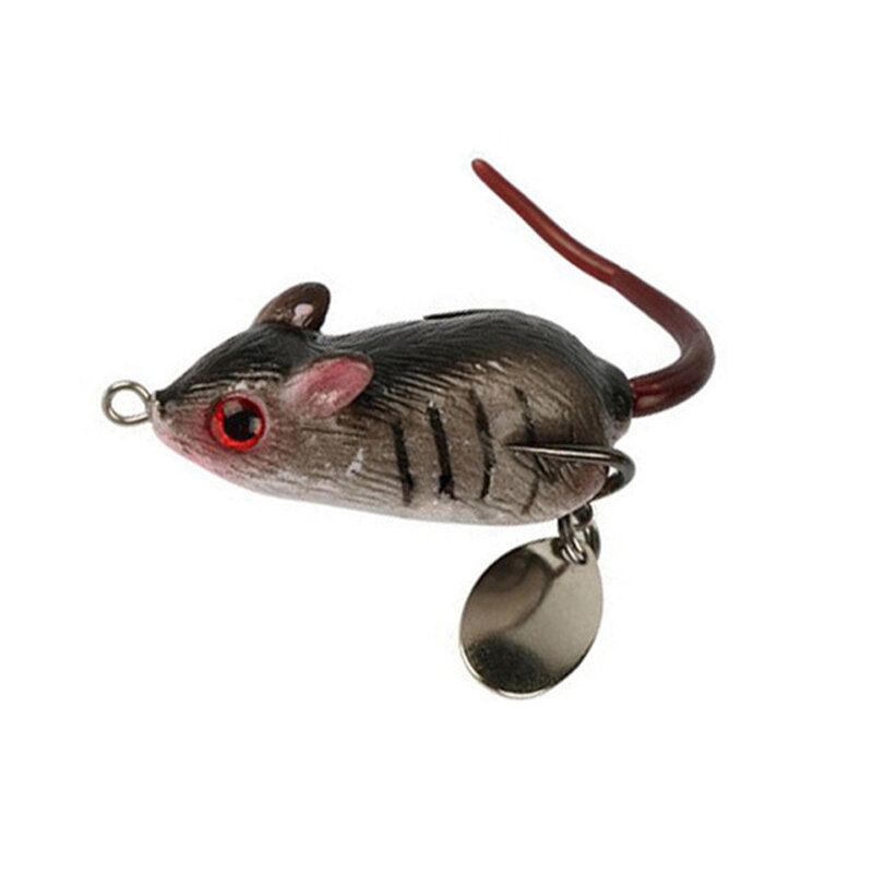 Y118 5cm 10.5g 3d Eyes Soft Mouse Návnada Zvonky Sound Fishing Lure Žába Silikonová Umělá