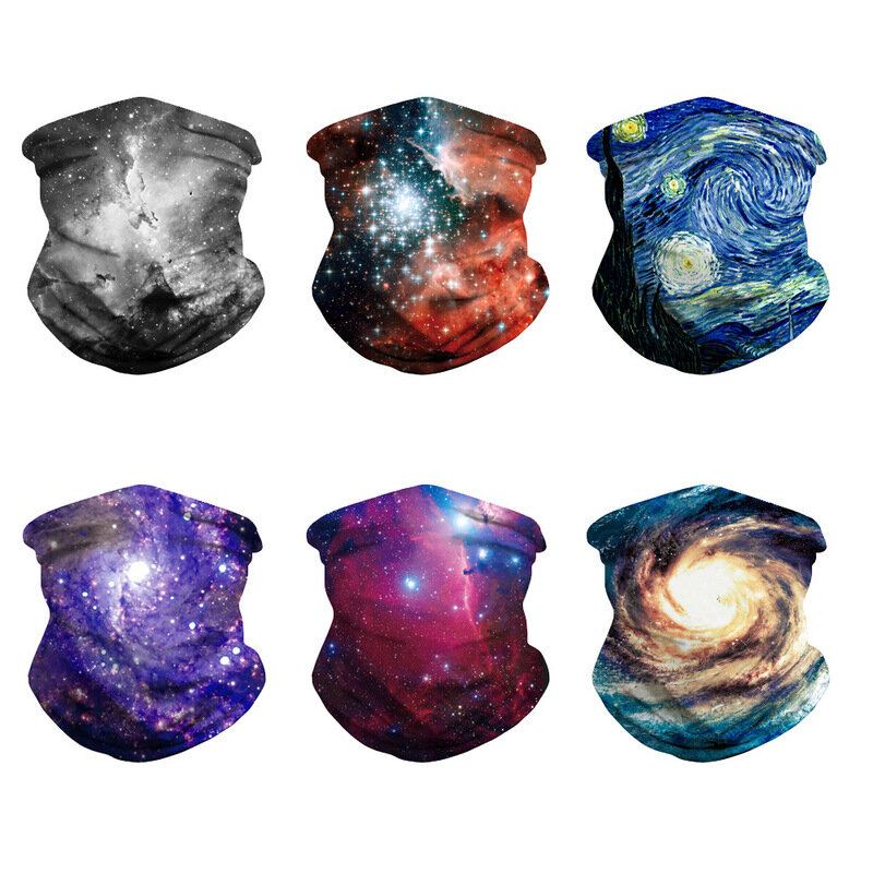 Základní Unisex 25x50cm Multifunkční Polyester Starry Sky Digitální Tištěný Šátek Na Hlavu Větruodolný Prachotěsný Chránič Krku Obličejová Maska Rybaření