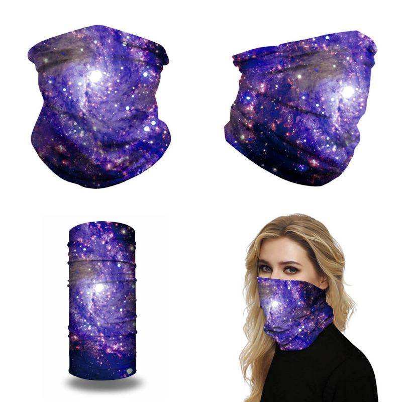 Základní Unisex 25x50cm Multifunkční Polyester Starry Sky Digitální Tištěný Šátek Na Hlavu Větruodolný Prachotěsný Chránič Krku Obličejová Maska Rybaření