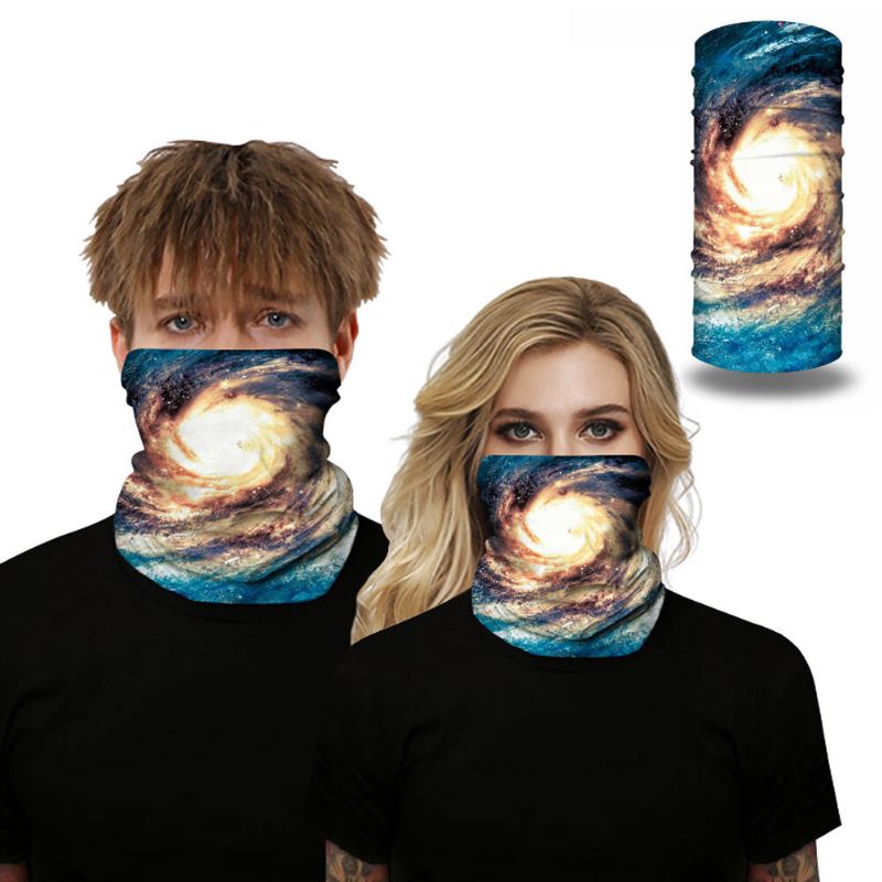 Základní Unisex 25x50cm Multifunkční Polyester Starry Sky Digitální Tištěný Šátek Na Hlavu Větruodolný Prachotěsný Chránič Krku Obličejová Maska Rybaření