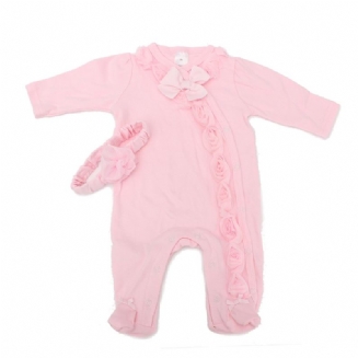 22'' Ručně Vyráběné Růžové Oblečení Pro Panenky Reborn Novorozená Holčička Kombinéza