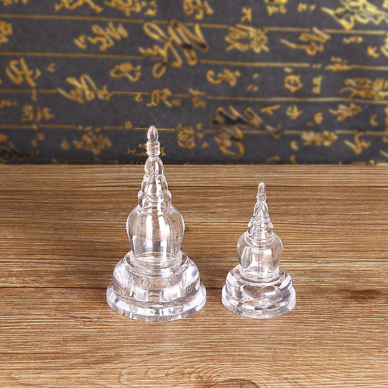 Akrylová Průhledná Tibetská Buddhistická Věž Mikky Crystal Stupa