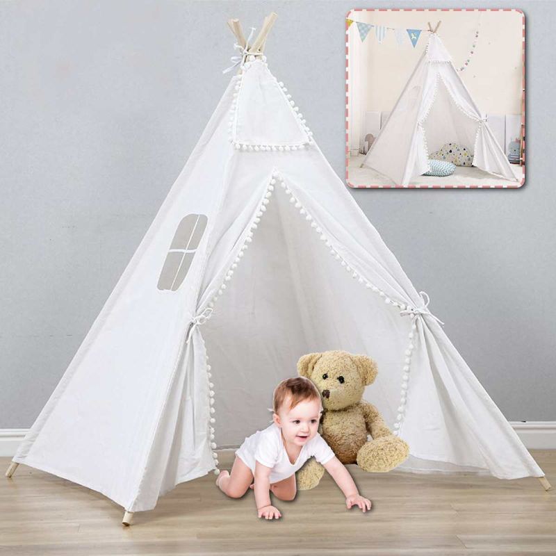 Dětský Stan Na Hraní 1.6 M Bavlna Teepee Vigvam Spací Domeček Vnitřní Venkovní