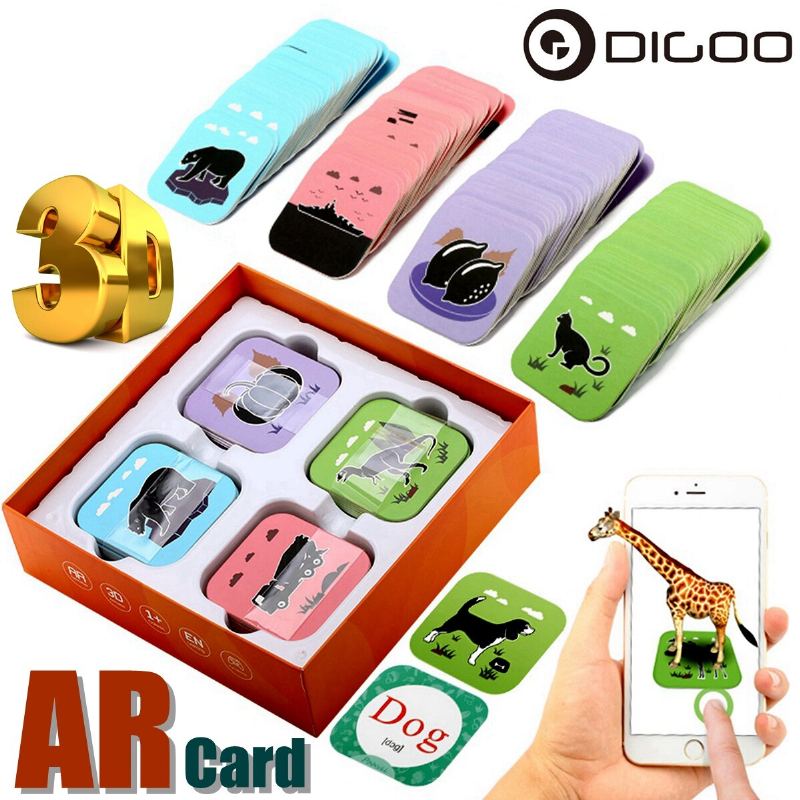 Digoo Bb-cq1 Ar Vzdělávací Karta 108 Ks Early Learning Interactive Educational Kids 3d Speelgoed