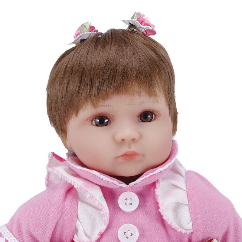 Npk 16palcový 42cm Reborn Baby Two Pigtail Soft Silikonová Panenka Ručně Vyráběné Realistické Panenky Pro Holčičky