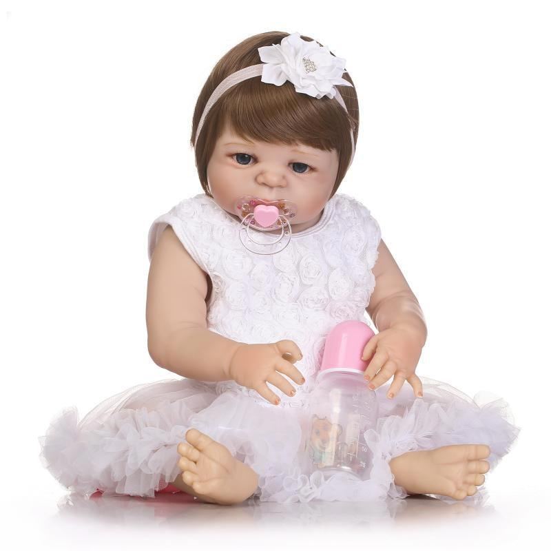 Npk 22palcová Panenka Reborn Baby Doll Realistická Holčičí Vinyl Hrací Domeček