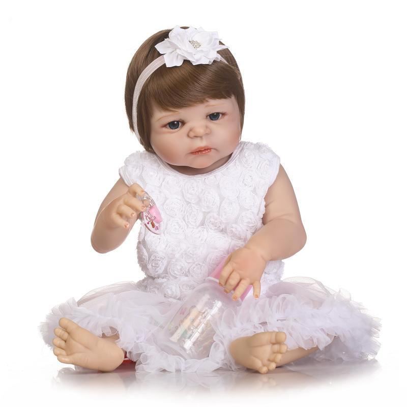 Npk 22palcová Panenka Reborn Baby Doll Realistická Holčičí Vinyl Hrací Domeček