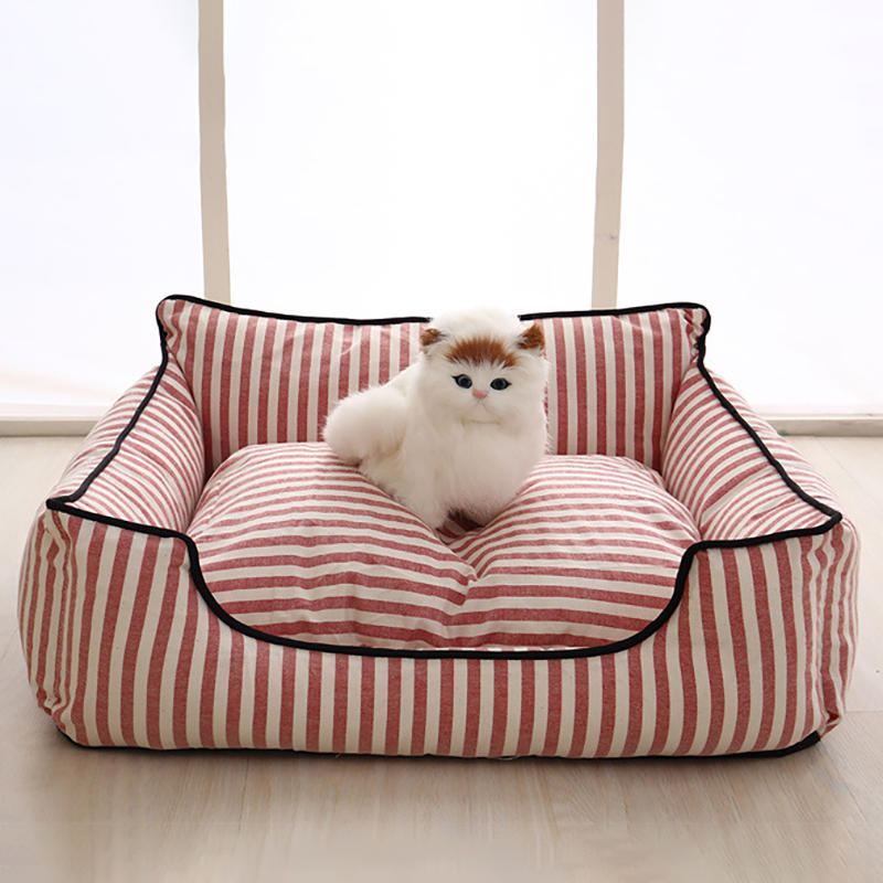 2 Barvy Vzor Proužků Rozkládací Pohovka Pro Mazlíčky Podložka Pro Psy Kočka Kennel Pet Bed