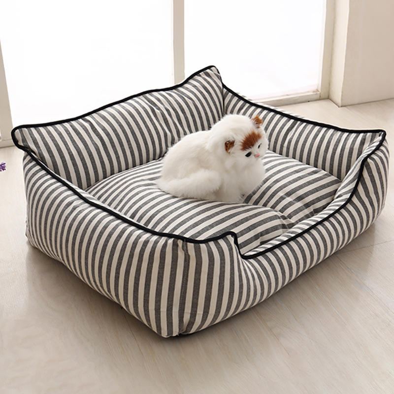 2 Barvy Vzor Proužků Rozkládací Pohovka Pro Mazlíčky Podložka Pro Psy Kočka Kennel Pet Bed