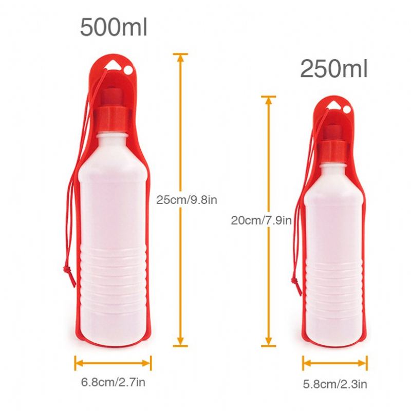 250ml/500ml Plastová Přenosná Láhev Na Vodu Pro Psy Domácí Mazlíčci Cestování Venku