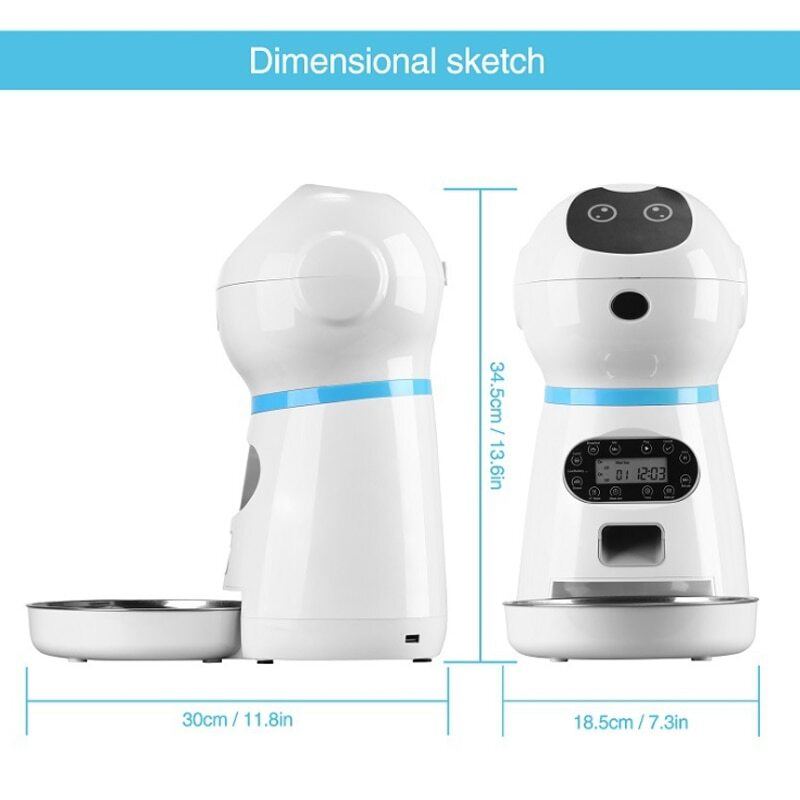 Automatické Krmítko Pro Domácí Mazlíčky Hlasový Záznam Mísa Na Krmení Pro Psy S Lcd Obrazovkou A Časovačem Dávkovač Jídla