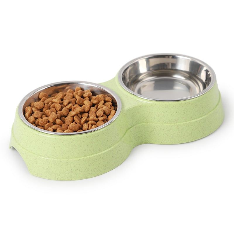 Double Pets Bowl Water Food Feeder Nerezové Krmítko Na Nádobí