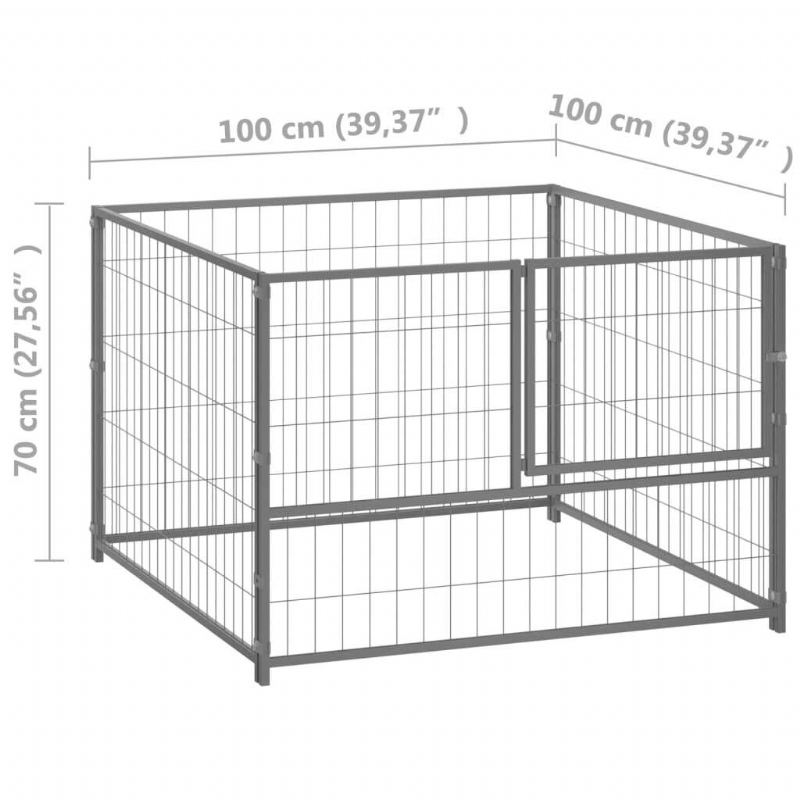 Eu Direct Vidaxl 150792 Venkovní Psí Bouda Stříbrná 100x100x70 cm Ocelová Domácí Klec Skládací Štěňata Kočky Spánek Kovová Ohrádka Cvičební Pelíšek Potřeby Pro Mazlíčky