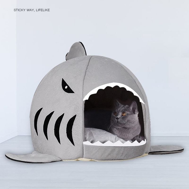 Pets Shark Bed Psi Soft House Cat Cave
