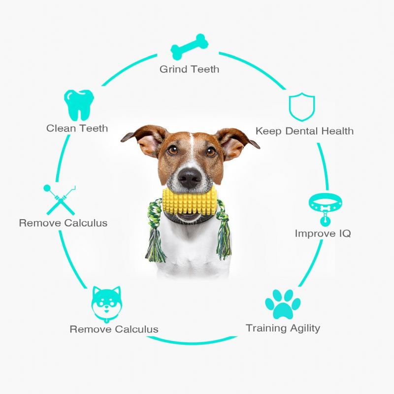 Plovoucí Interaktivní Hračky Pro Psy Zubní Kartáček Odolný Proti Kousání Kukuřice