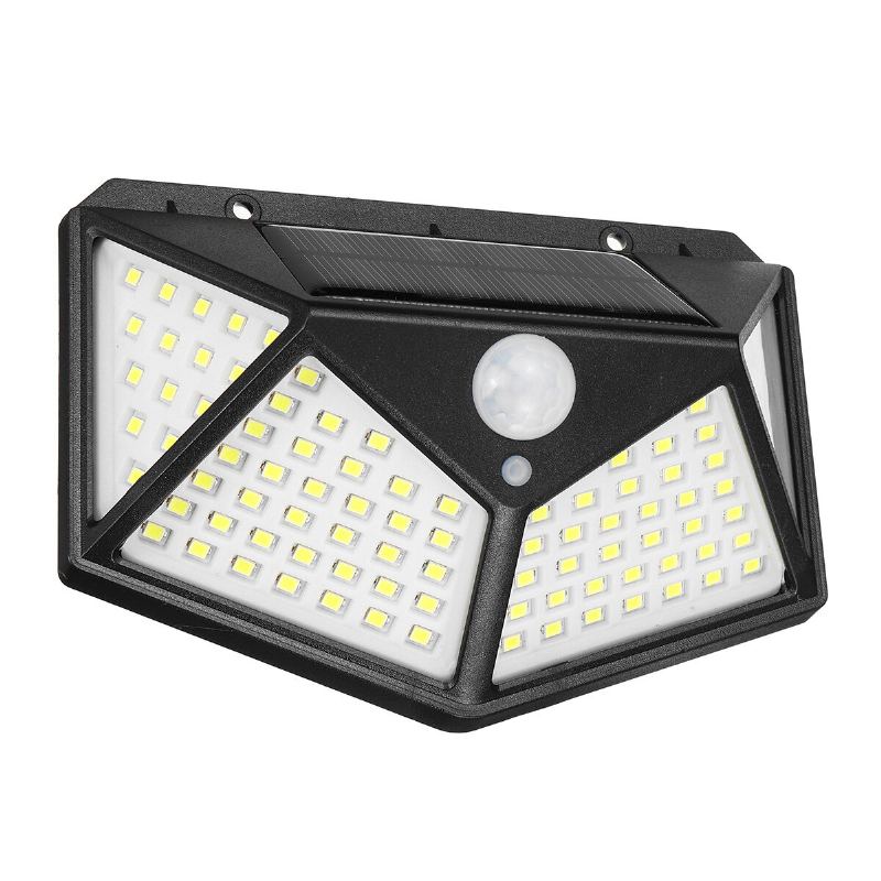 100 Led 800lm Vodotěsné Nástěnné Světlo Solární Napájení 3 Režimy 120° Úhel Snímání Pir Camping Light