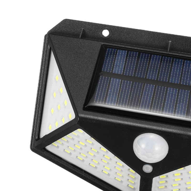 100 Led 800lm Vodotěsné Nástěnné Světlo Solární Napájení 3 Režimy 120° Úhel Snímání Pir Camping Light