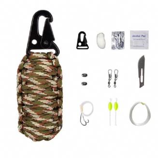 16 Ks Outdoor Paracord Kit Survival Lanový Set Rybářské Potřeby Camping Karabina Nouzové Vybavení