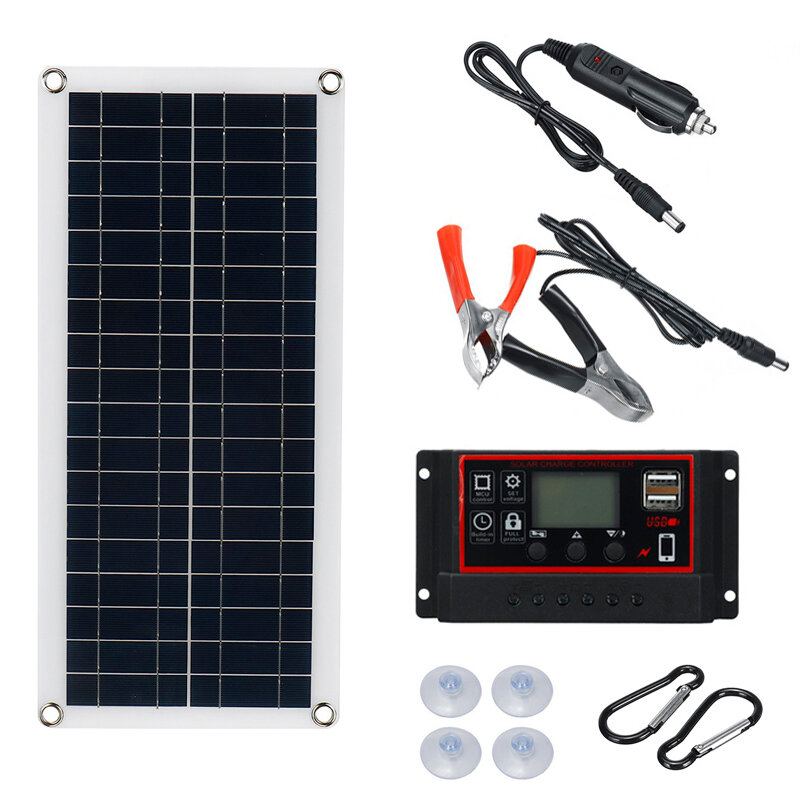 18v Solární Napájecí Systém Vodotěsný Nouzový Usb Nabíjecí Panel S 40a/50a/60a Soupravou Ovladače Nabíječky Camping Travel Power Generation