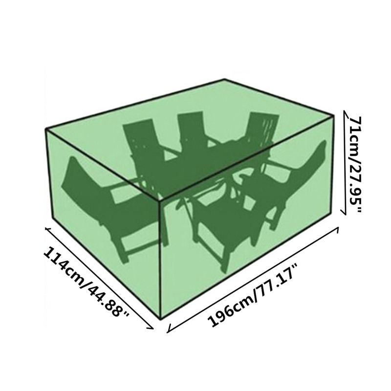 196 X 114 X 71 cm Vodotěsný Polyesterový 8místný Potah Na Nábytek Venkovní Chránič Židle Na Stůl