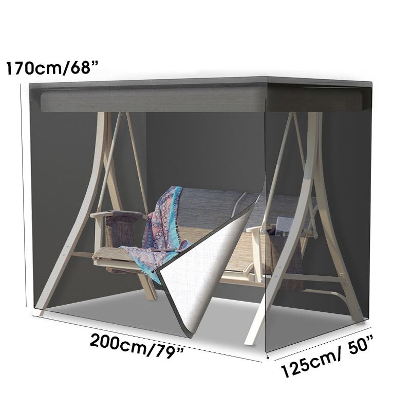 200x170x125cm 210d 3místná Houpačka Sedací Křeslo Potah Na Houpací Síť Na Venkovní Nábytek Vodotěsný Zahrada Na Pohovku Na Skládací Ochrana Proti Dešti Prachu