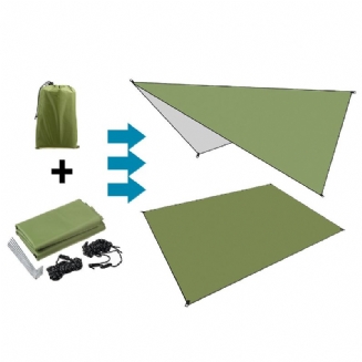 210d Oxford Fabric Army Green Přístřešek Pro Stan Odolný Proti Vlhkosti Skládací Plachta Houpací Síť Dešťová Sluneční Clona Pikniková Podložka Outdoor Camping Trave