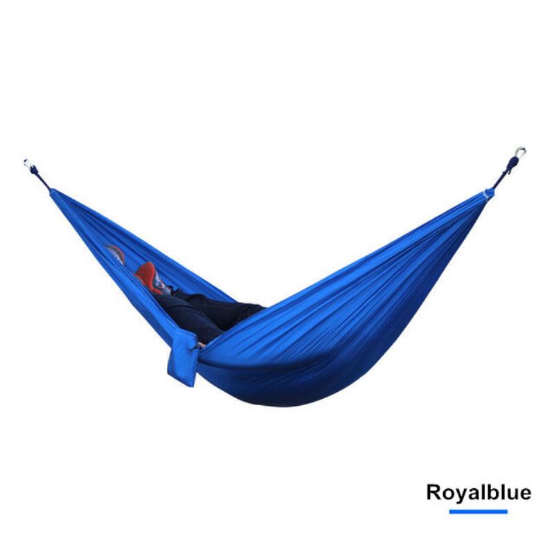 270x140cm Double Hammock 210t Nylonová Závěsná Houpací Postel Venkovní Kempování