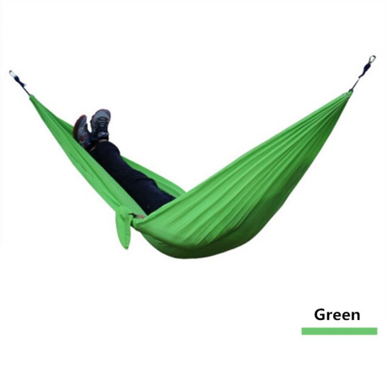 270x140cm Double Hammock 210t Nylonová Závěsná Houpací Postel Venkovní Kempování