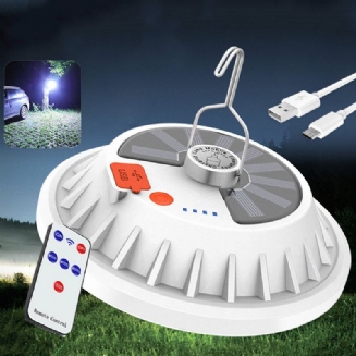 2v1 300w Solární Led Camping Light Dálkové Ovládání Stan Visí Rybaření Noční Světlo Nouzová Pracovní Lampa Power Bank