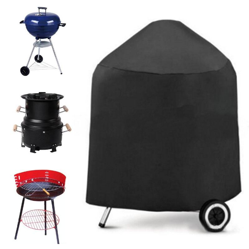 30palcový Kryt Patio S Kulatou Jámou Vodotěsný Uv Chránič Grill Gril Bbq Chair Table Shelter Black