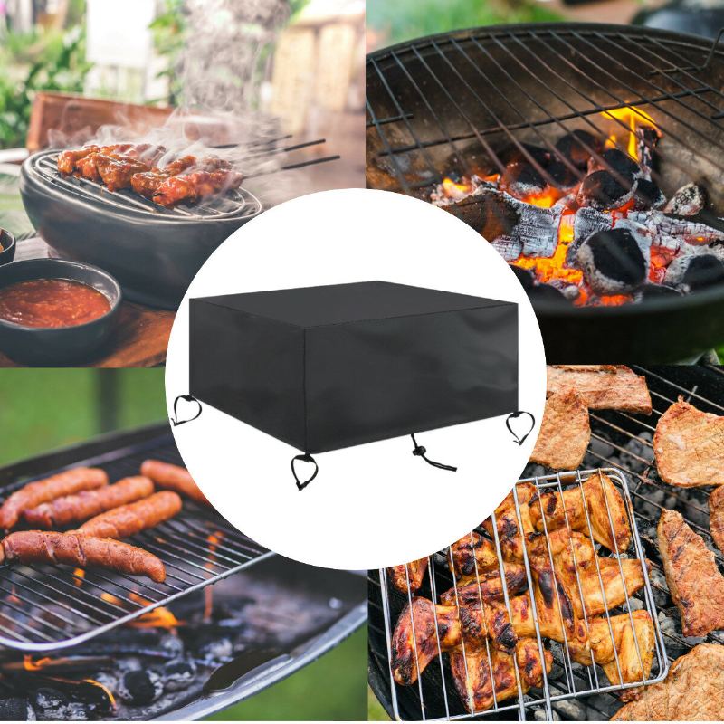 30~50" Oxford Látkový Kryt Ohniště Terasa Čtvercový Stolu Gril Bbq Plyn Voděodolný Proti Praskání Uv Ochrana