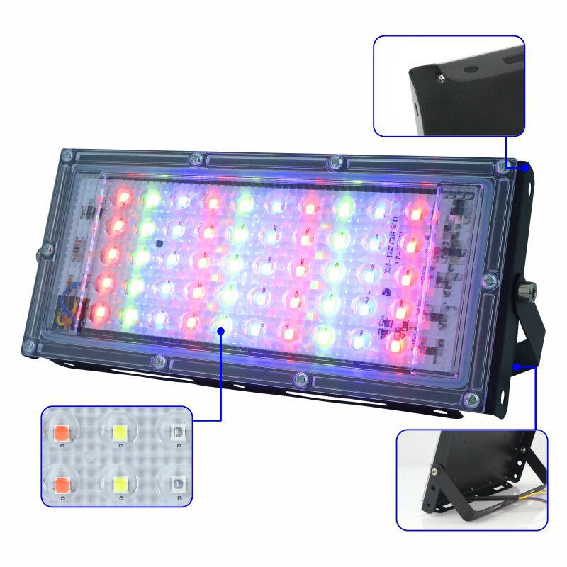 50w Rgb Led Reflektor Ac 220v 230v 240v Venkovní Bodový Ip65 Vodotěsná Led Pouliční Lampa Osvětlení Krajiny