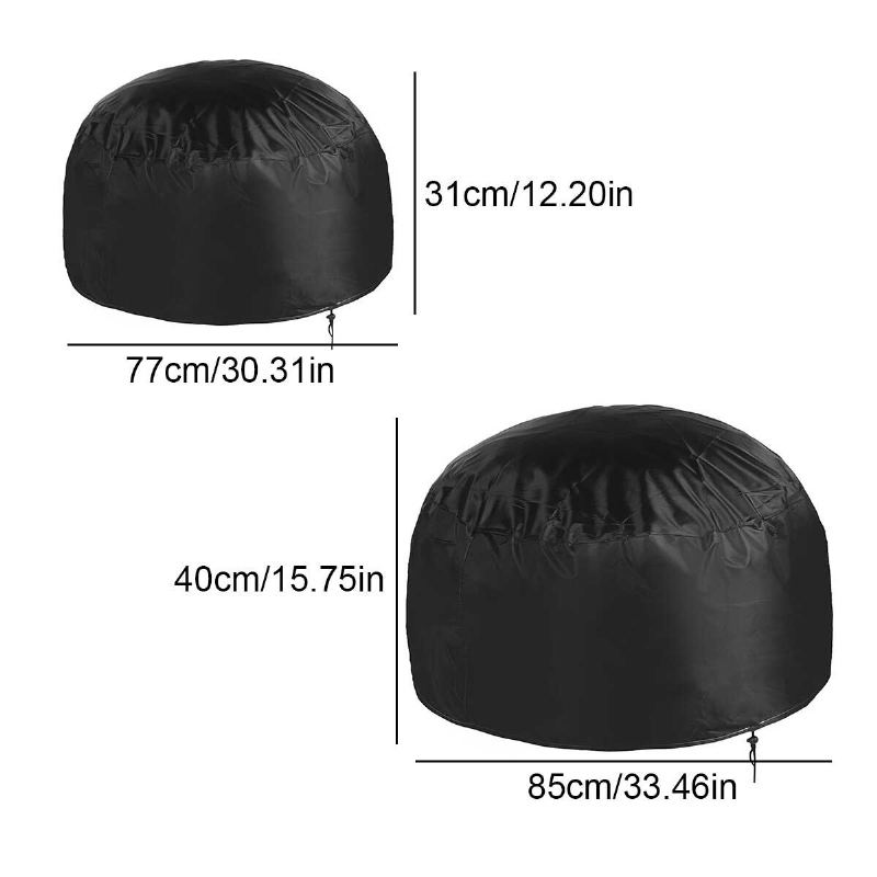 Bbq Gill Cover Vodotěsný Uv Protector Plynový Hořák Na Dřevěné Uhlí Kulatý Kryt Outdoor Camping Piknik