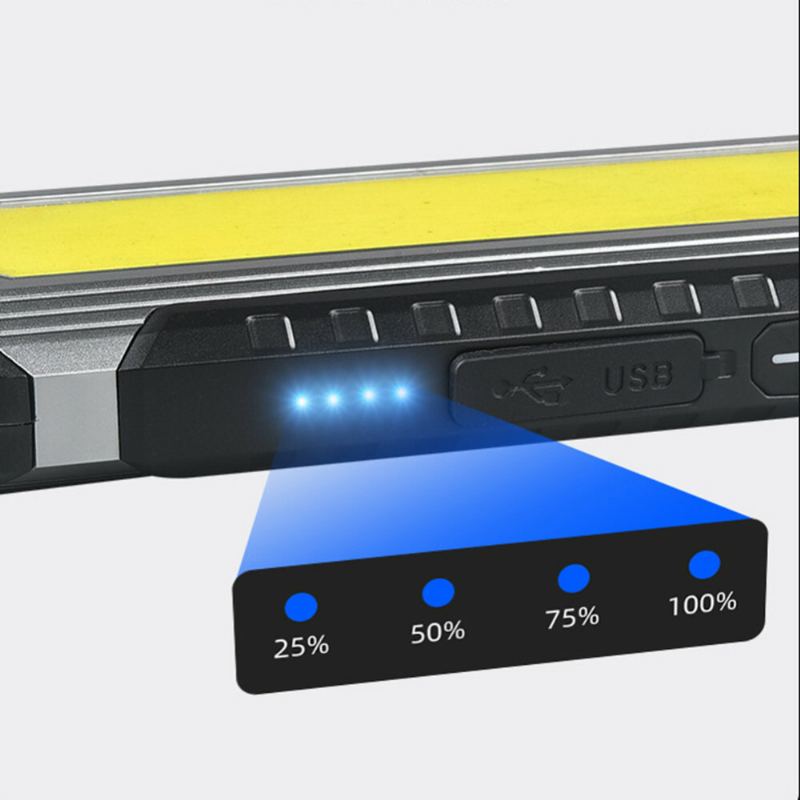 Cob Led Pracovní Svítilna Usb Dobíjecí Camping Lucerna Led Baterka S Magnetem