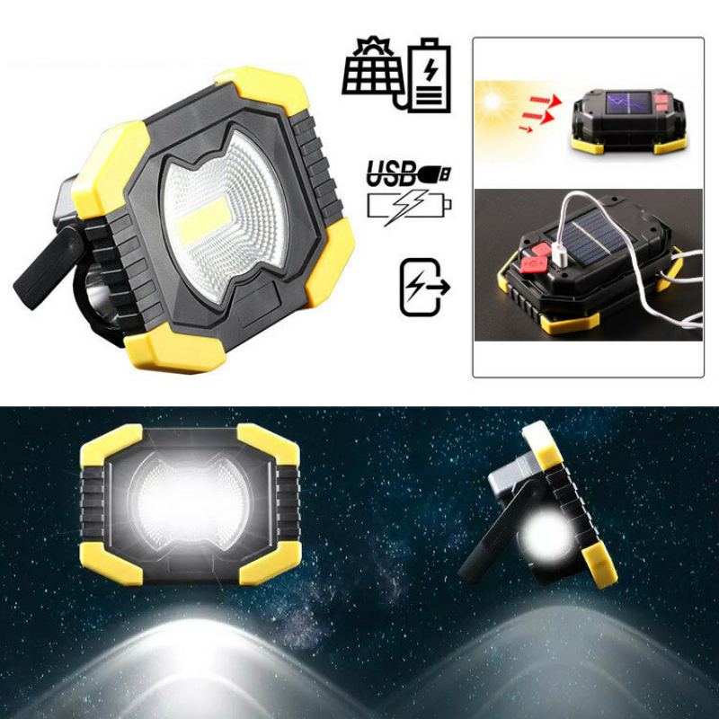 Led Cob Lampa Solární Camping Light Stan Lucerna Usb Dobíjecí Přenosné Pracovní Světlo Ip65 Vodotěsný Světlomet